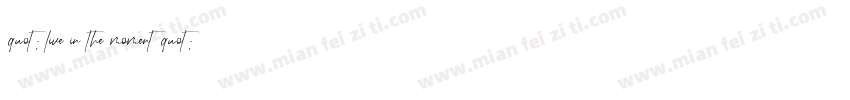 quot; live in the moment quot;字体转换